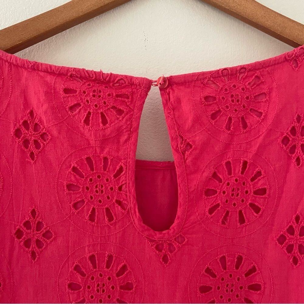 Anthropologie Pink Short Sleeve Dani Lace Eyelet Tunic Dress, Size 6 - Picture 9 of 15